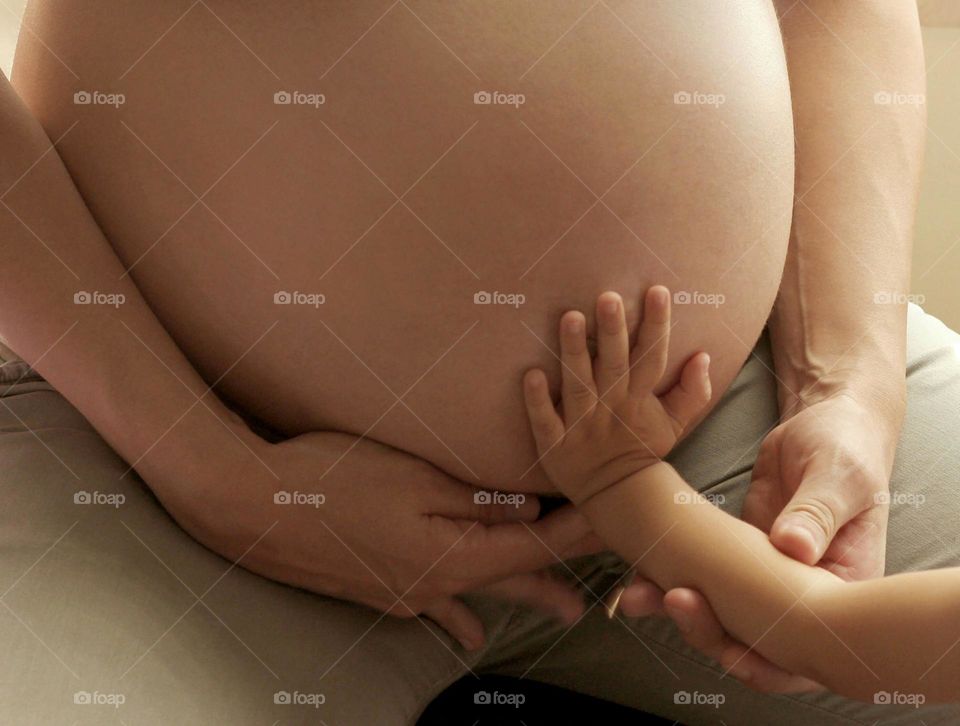 Special family moment, pregnant woman