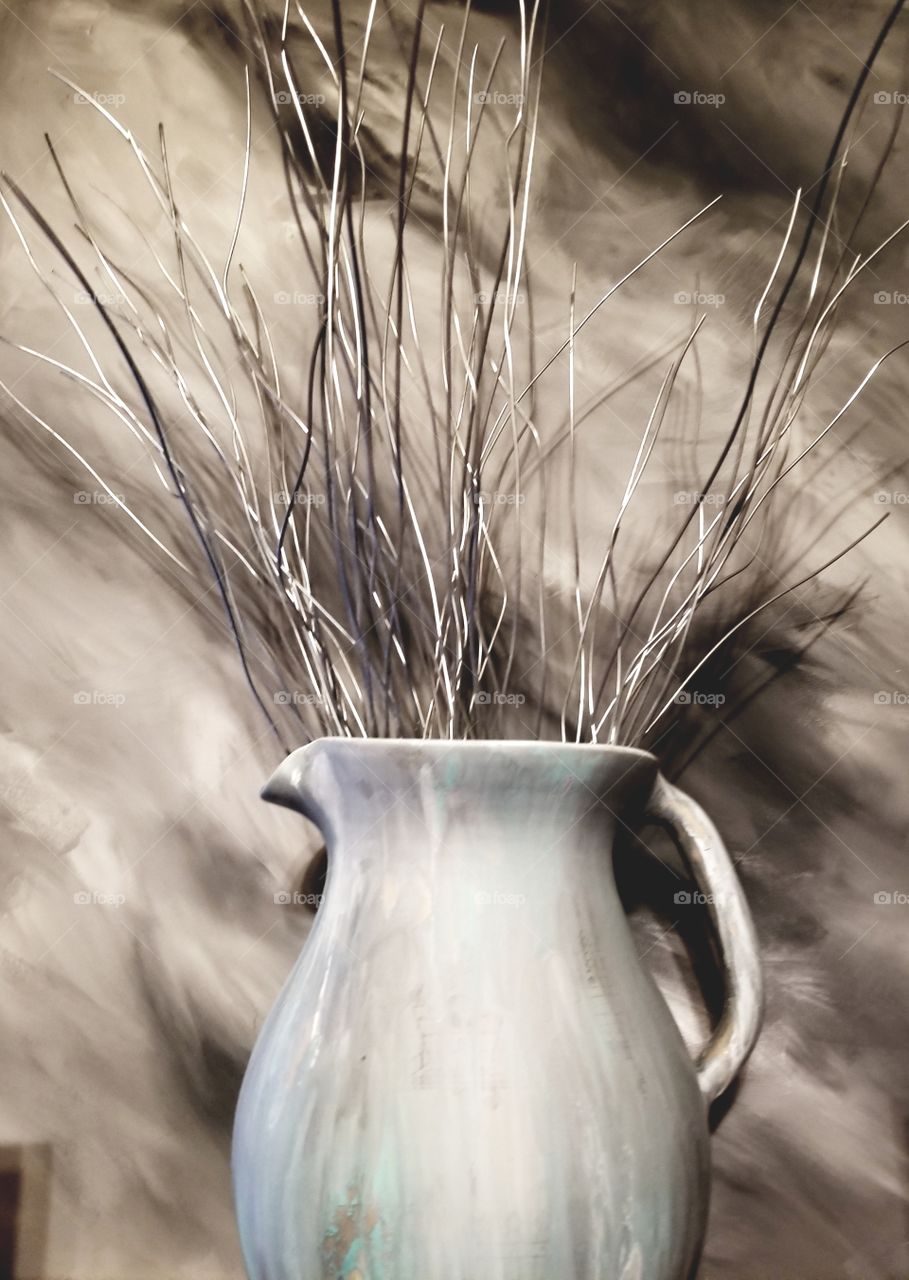 3D Real Jug in front of Canvas