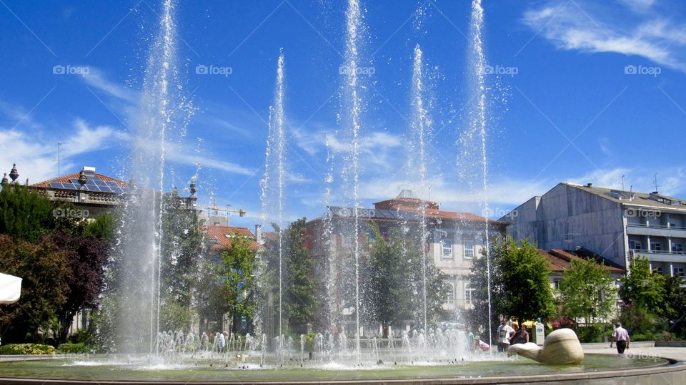 Fountain in the city square of Braga - Portugal