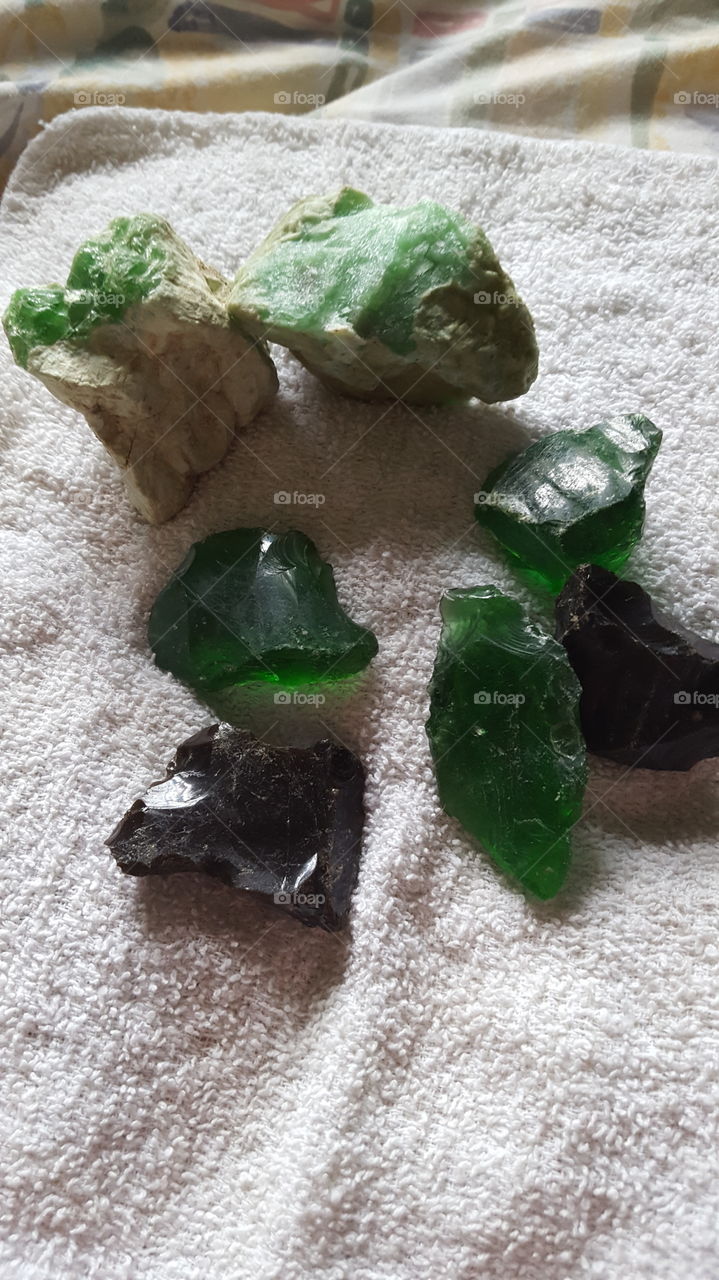 Sea glass and crystals