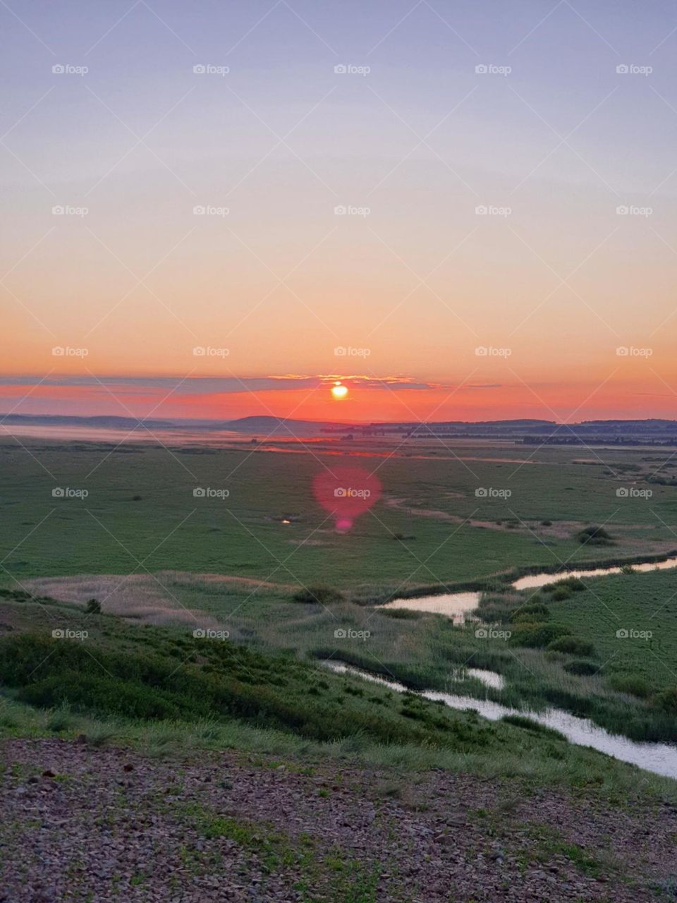 Crimson Sunset on Mount Arkaim, Russia