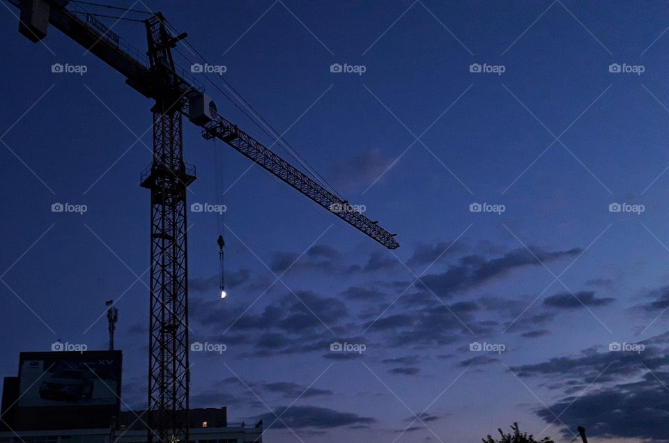 Moon hang on the crane