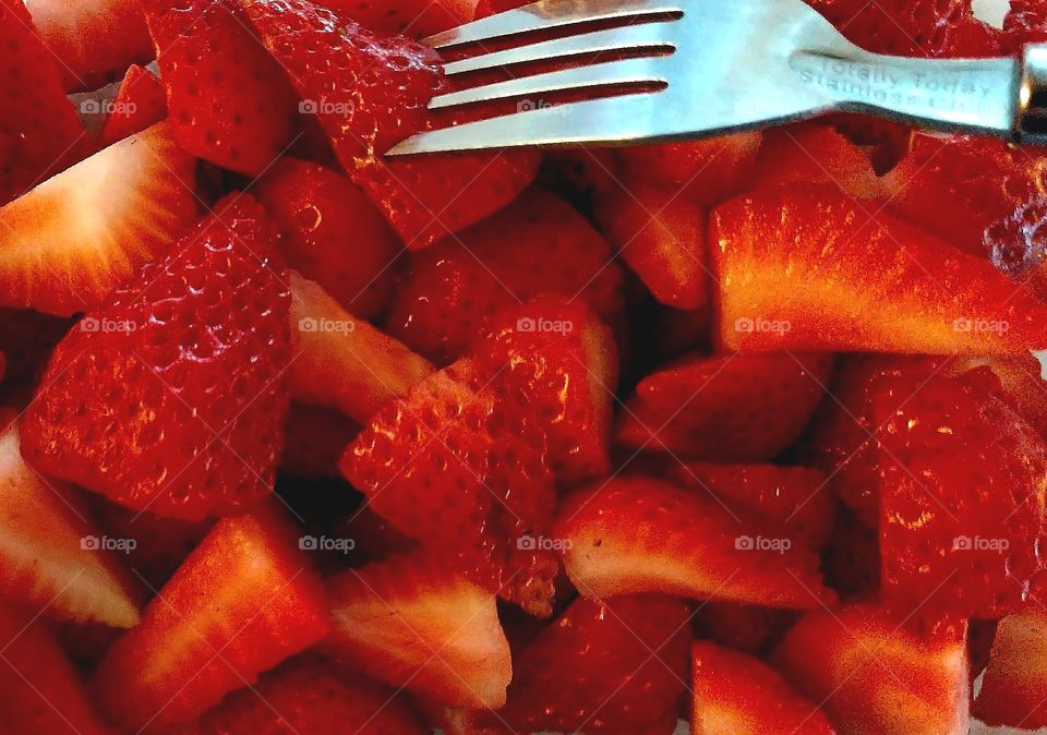 Strawberries with fork