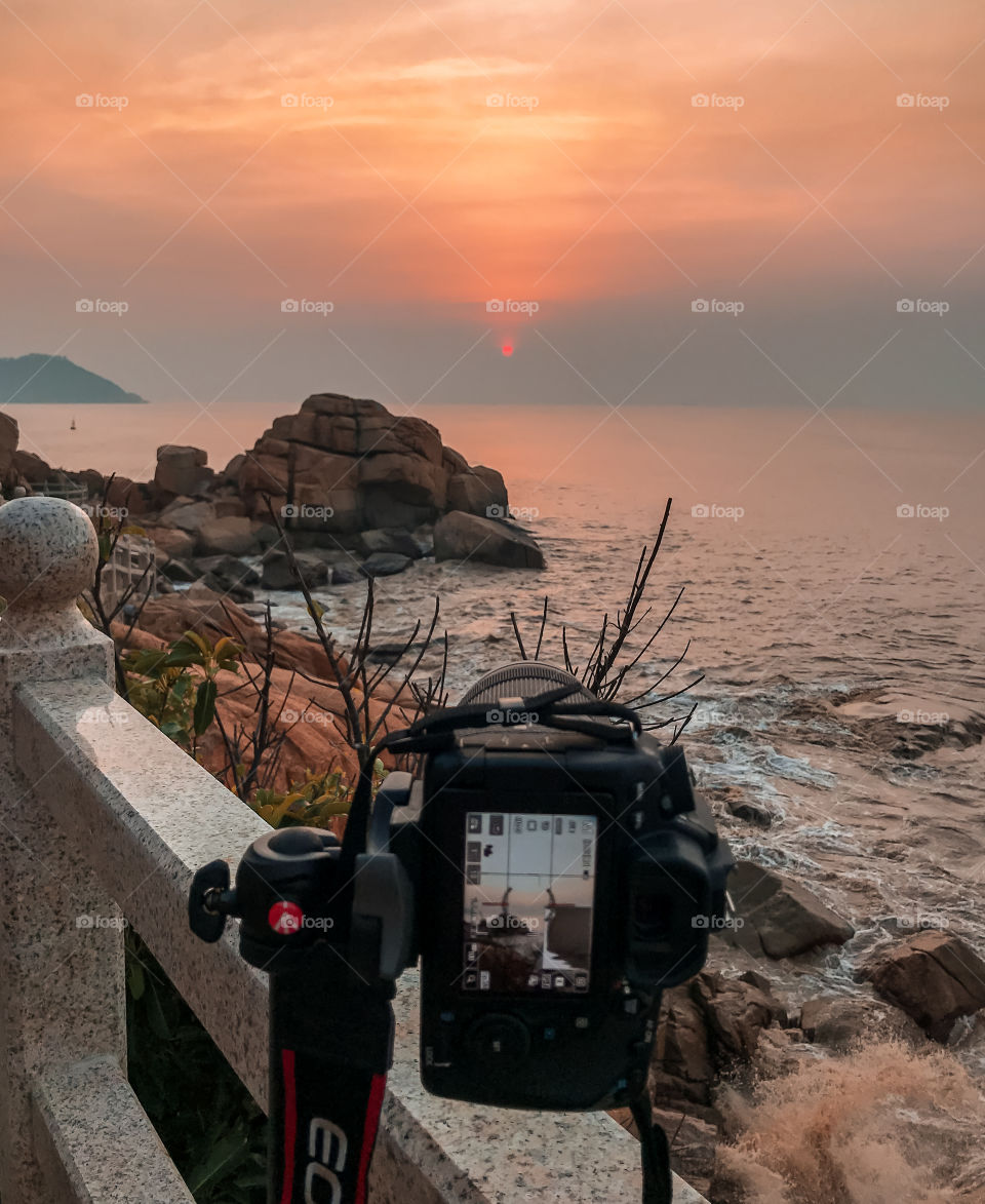 My Stunning Mobile shot during my Sunrise Adventure at coastline of Long Chao Kok Macau