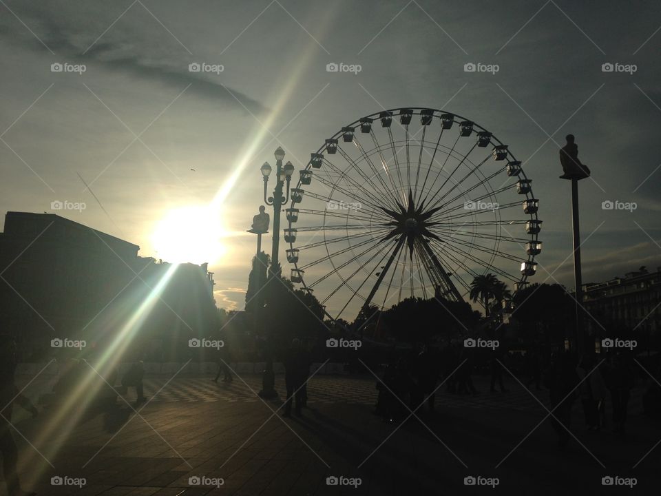 Sunset in Place Massena -Nice - France