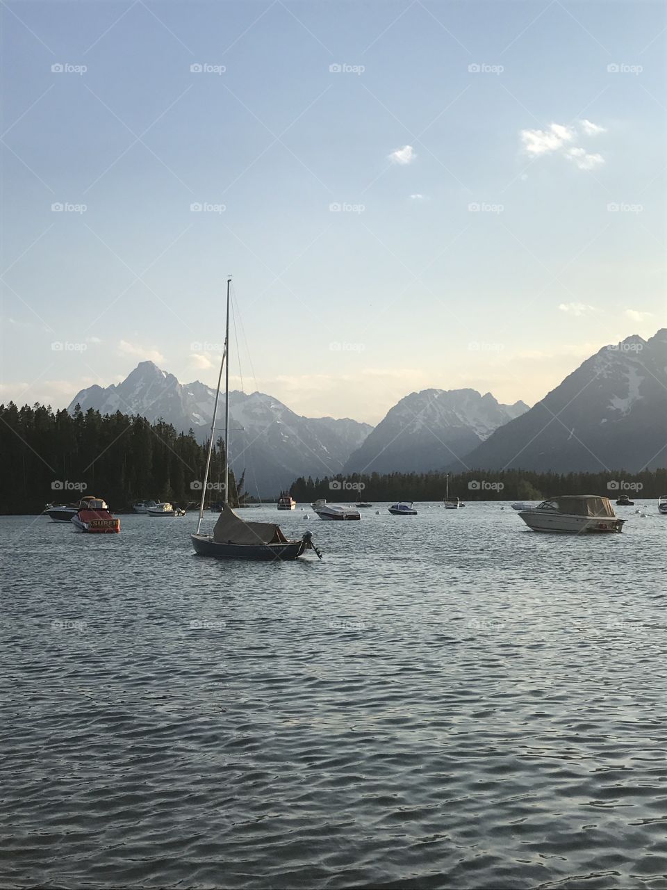 Boats on a lake
