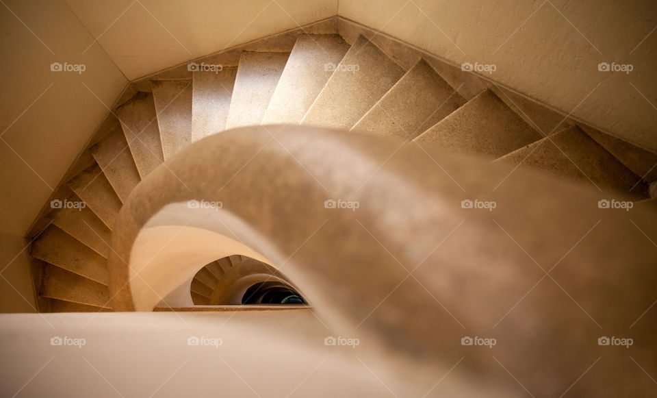 Spiral staircase, view looking down