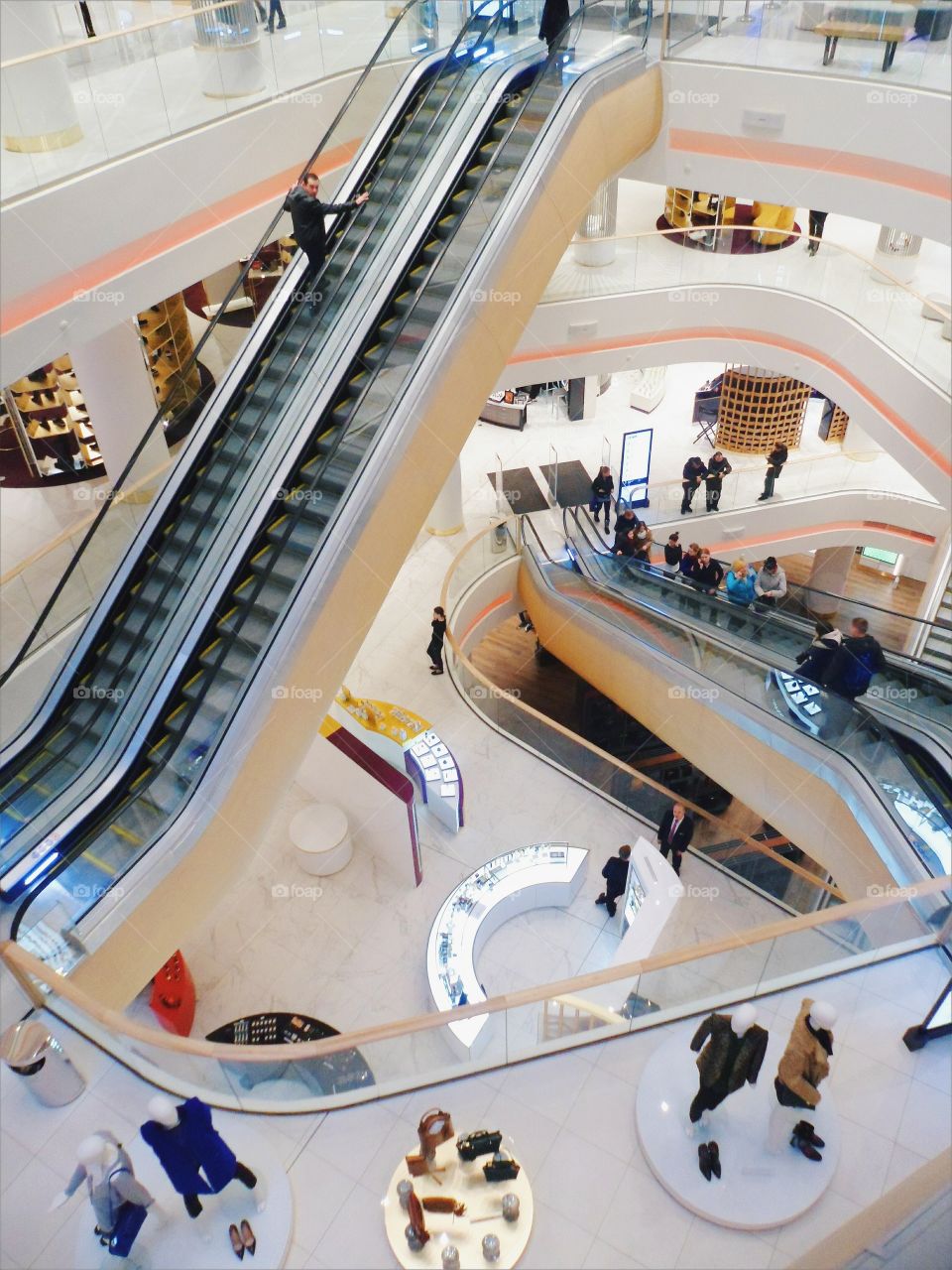 Escalators in the shopping center,Kiev