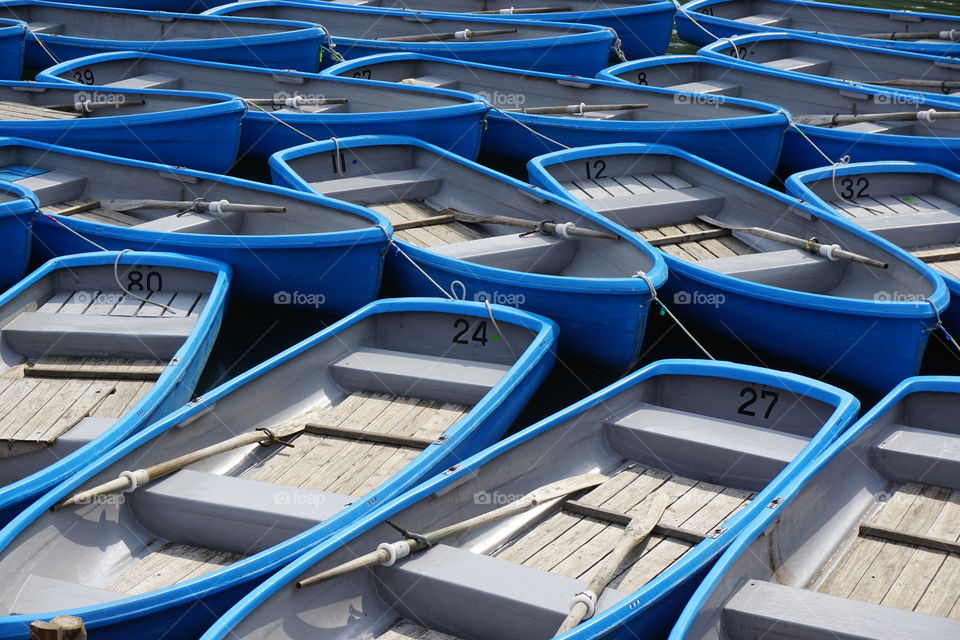 Blue boats of Arashiyama 