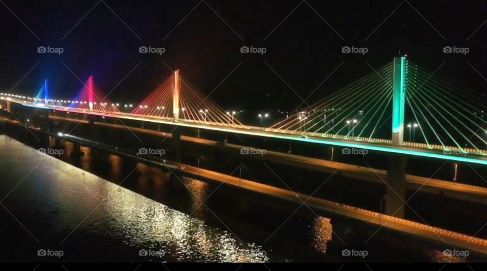 Night photography at Atal Setu Bridge Goa.