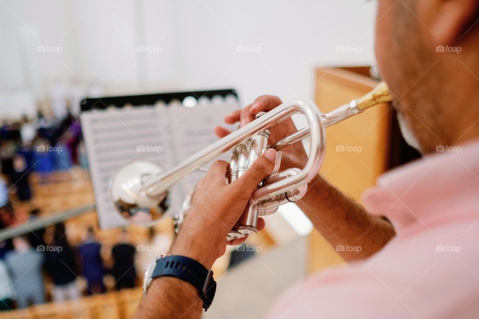 Playing an instrument - trumpet