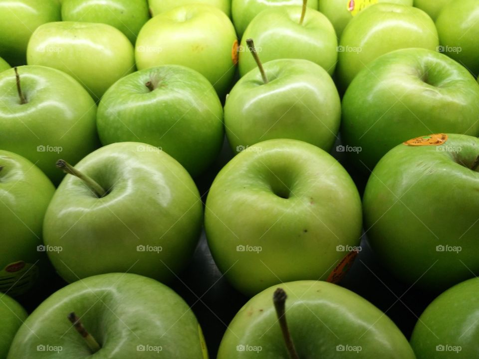 Green apples. Green apples in fruit's shop