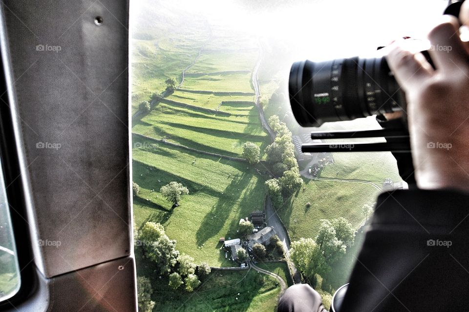 Filming aerials of Yorkshire. Filming aerials of Yorkshire, England