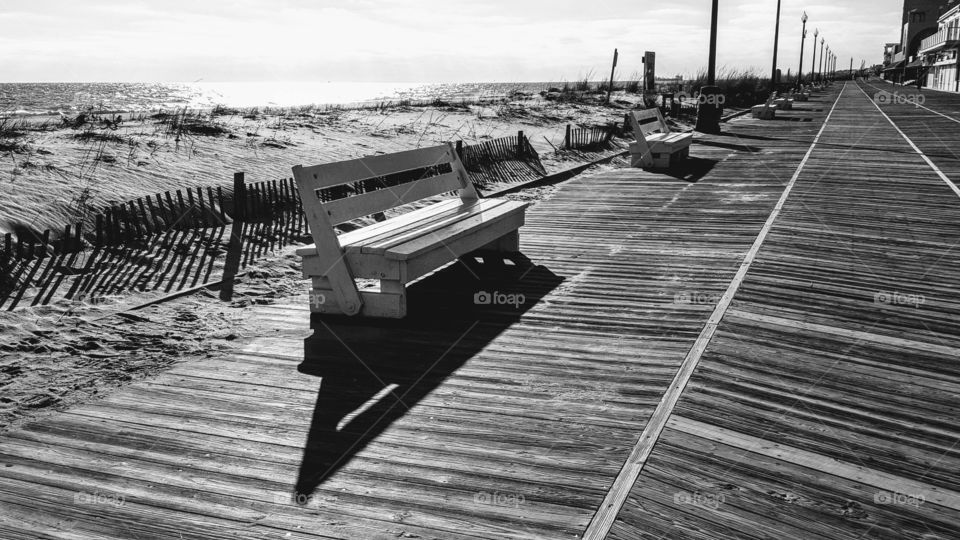 Solitude. An afternoon at the beach in winter.