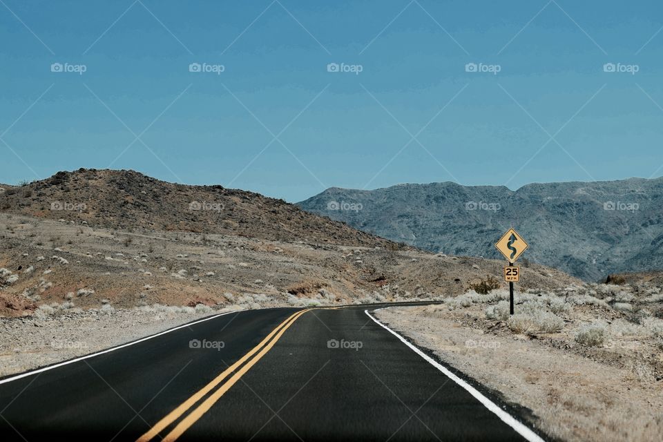 Driving on 190 death valley USA