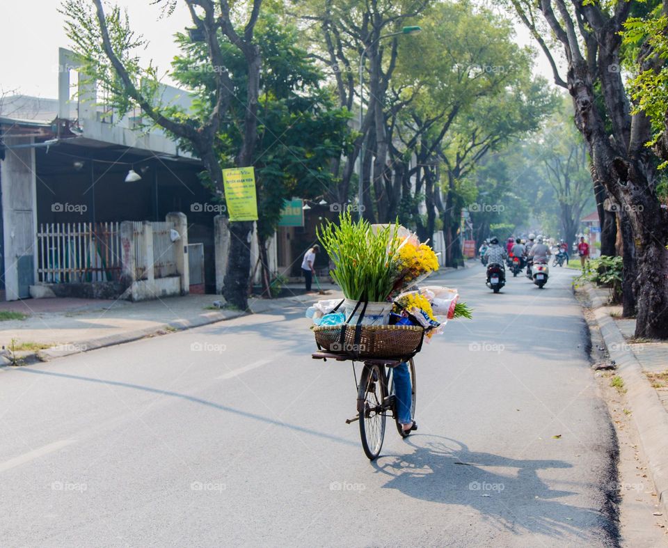 Flower bike in Ha Noi street