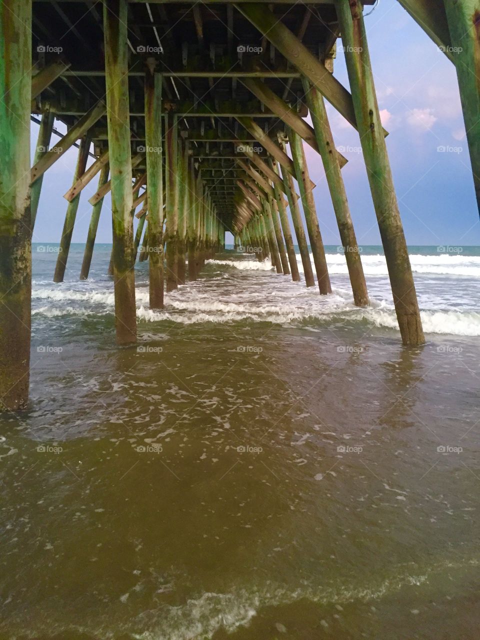 A view from under the pier, Myrtle Beach, South Carolina state park.