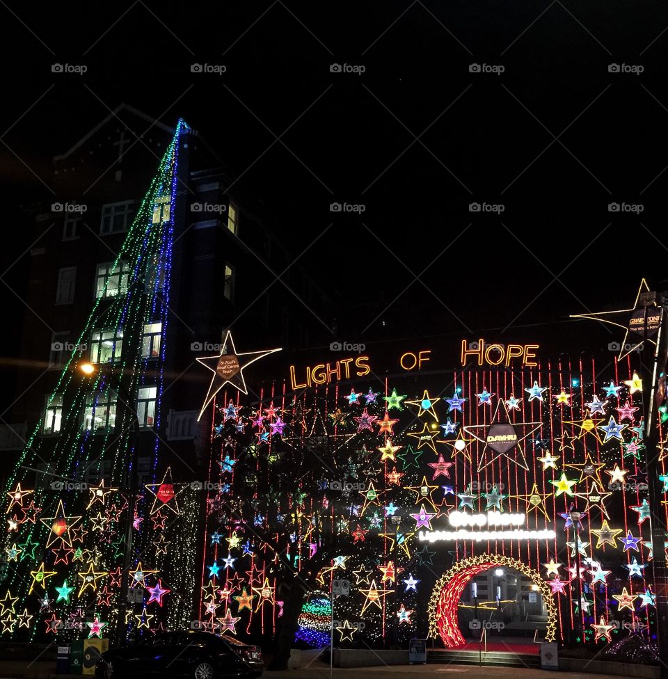 Lights of hope at St.Paul’s hospital Vancouver, British Columbia 
