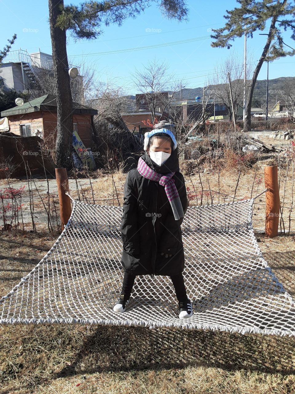 she will stay here for long hours even how cold the weather is. she really love this one.