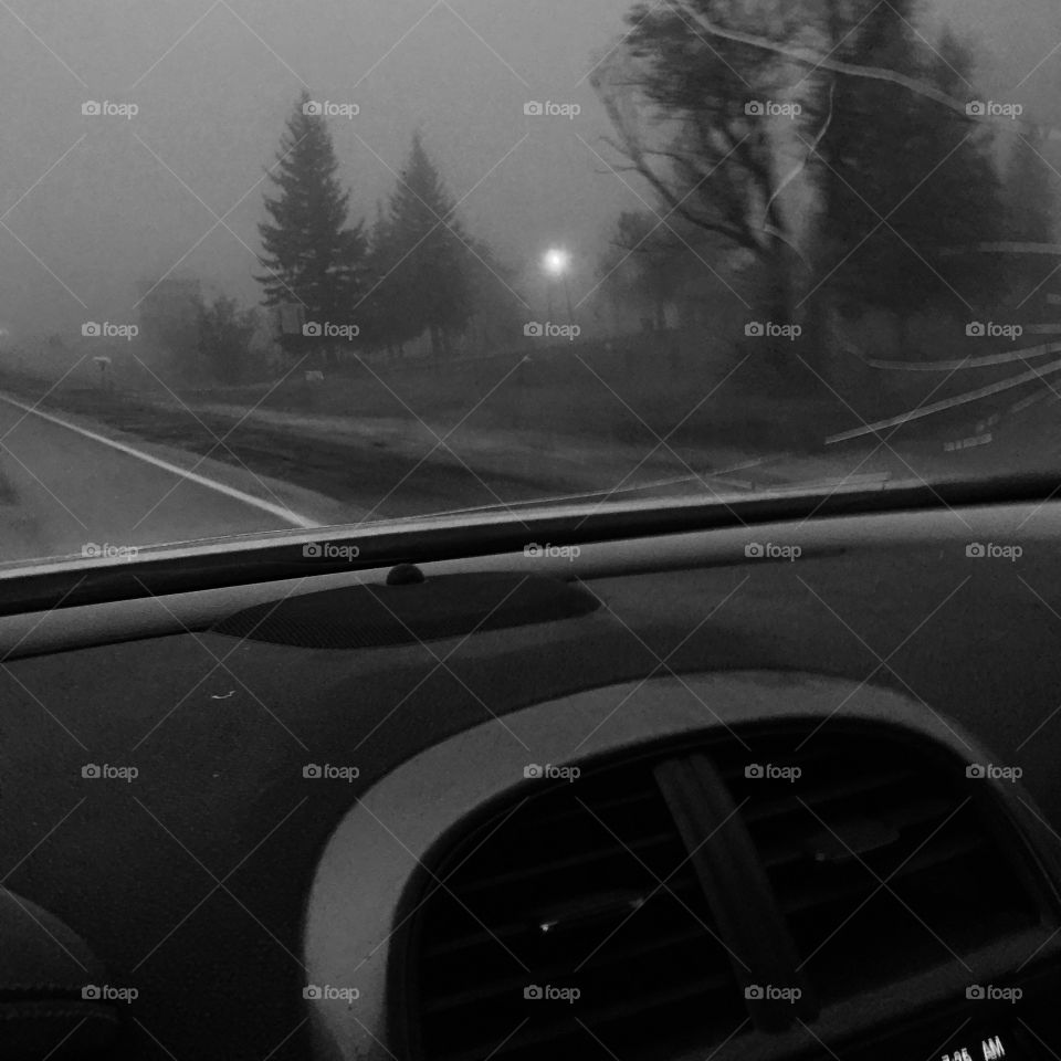 Foggy morning. On my way to work .... Driving through the heavy fog.