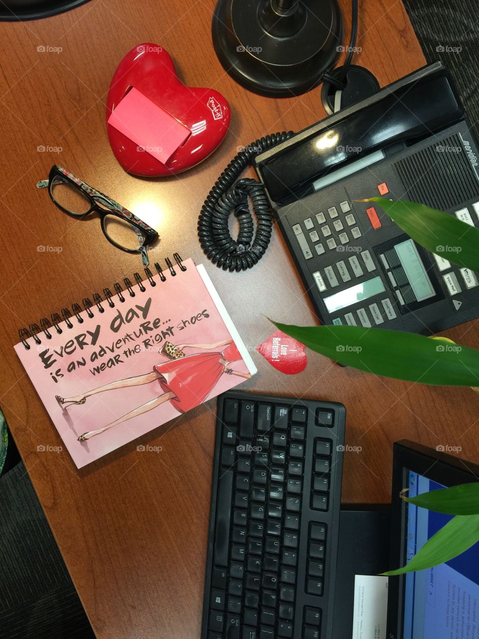 Looking down at my desk