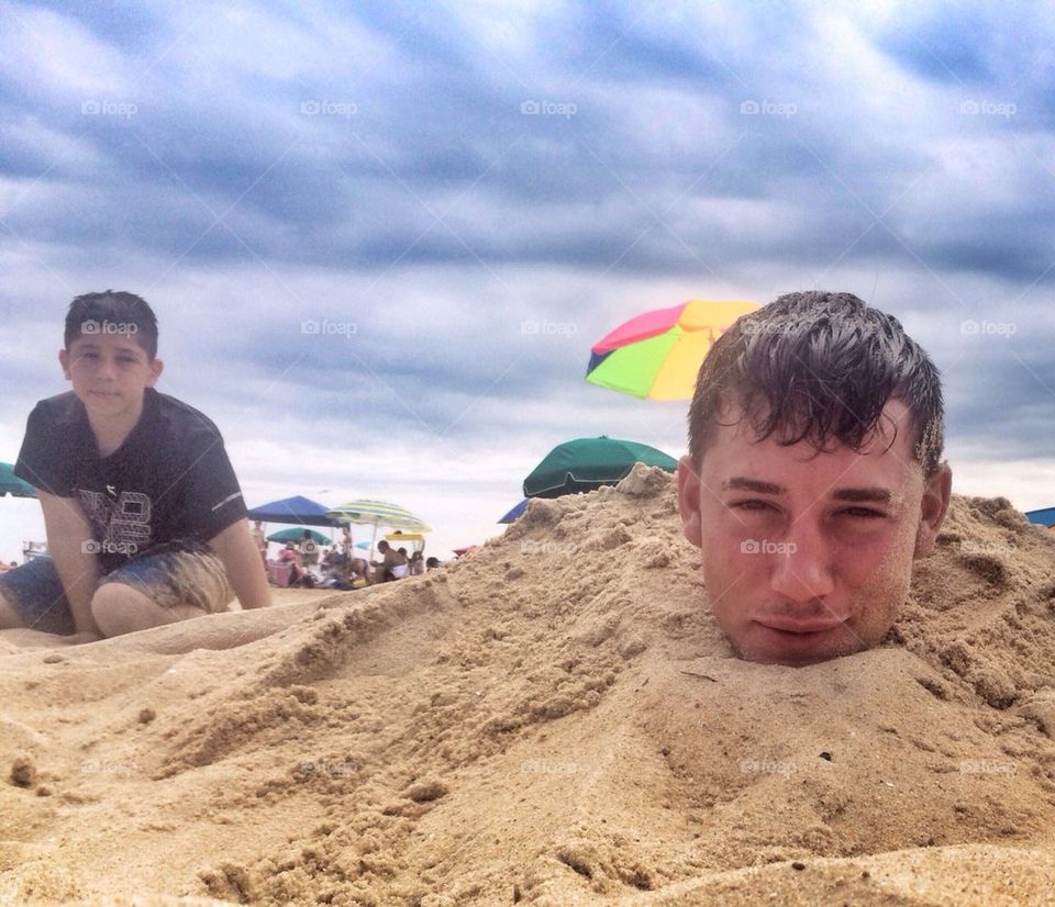 Facedown in the sand