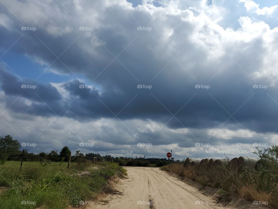 stormy dirt road