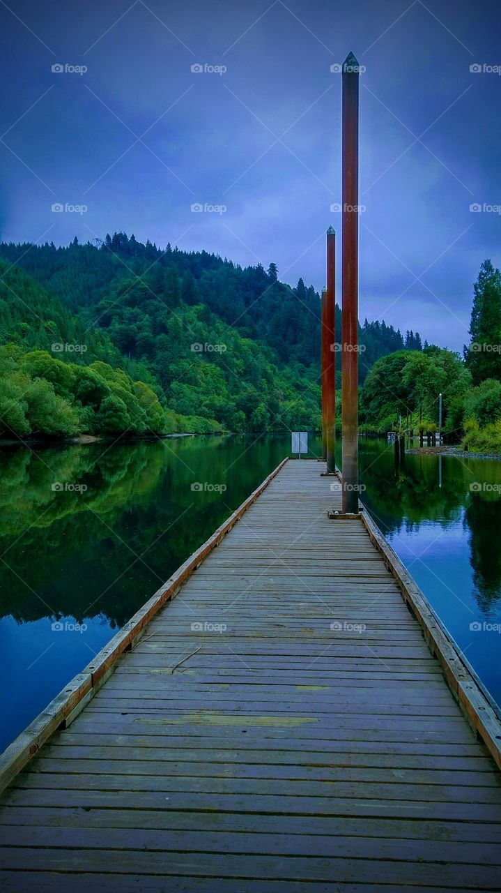 Dock at Mapleton Oregon Siuslaw River
