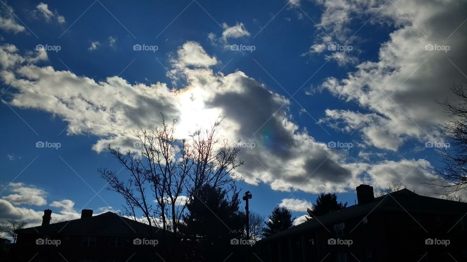 Sunlit Cloud Blue Sky