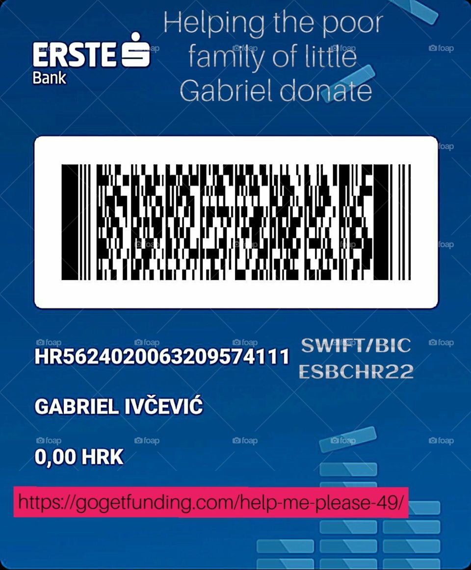 Dear my friend foap
Please help the poor family of little Gabriel urgently how much can anyone pay into the account or on the red link of the page these are donations