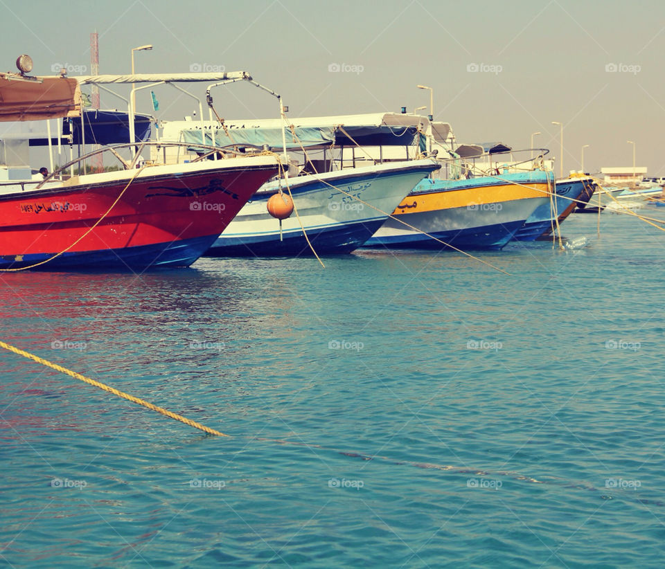 saudi arabia red sea red boats water by w9aly