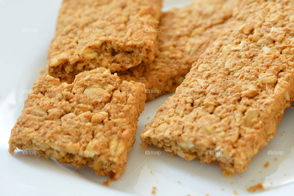 Oat and honey bars.