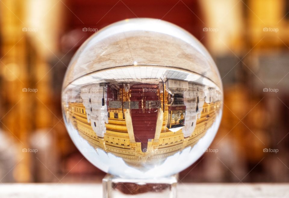 The famous Shwezigon Pagoda in crystal ball ,Bagan Myanmar 
