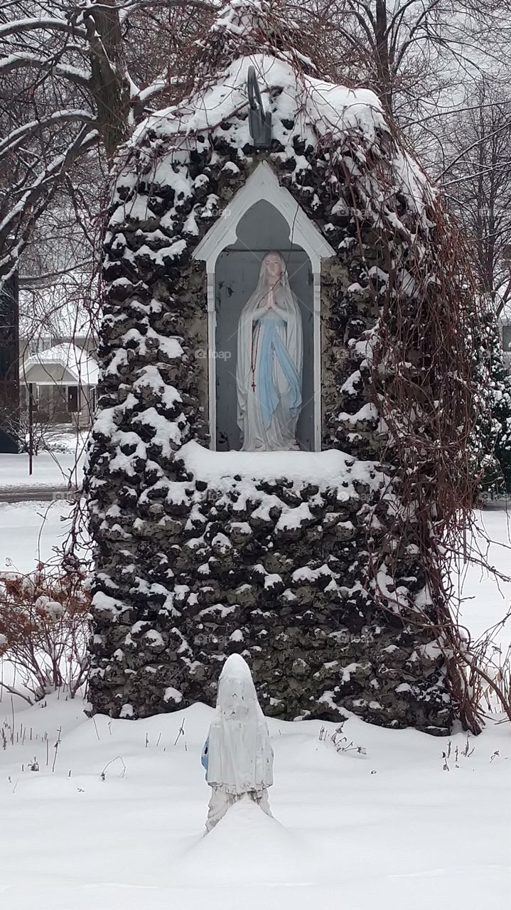 Mary in the snow