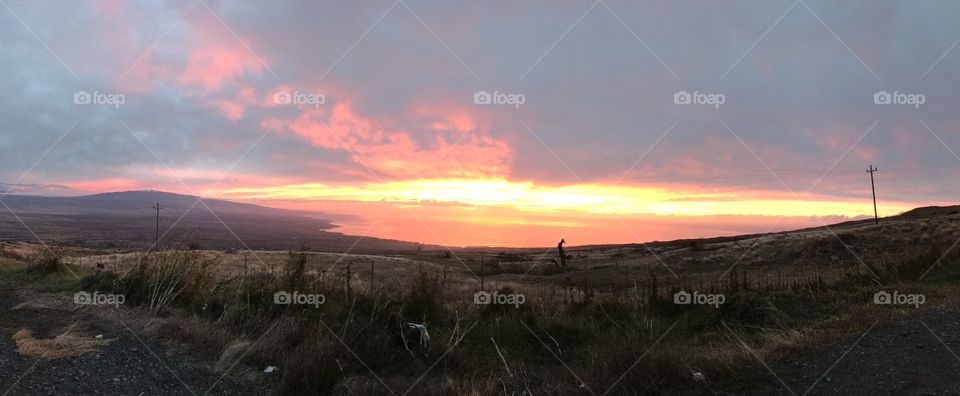 Stunning sunset. Big Island Hawaii.