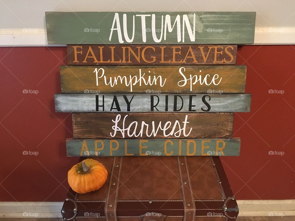 Fall hand painted wood sign