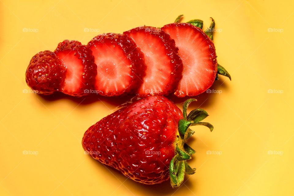 whole strawberry and cut into slices
