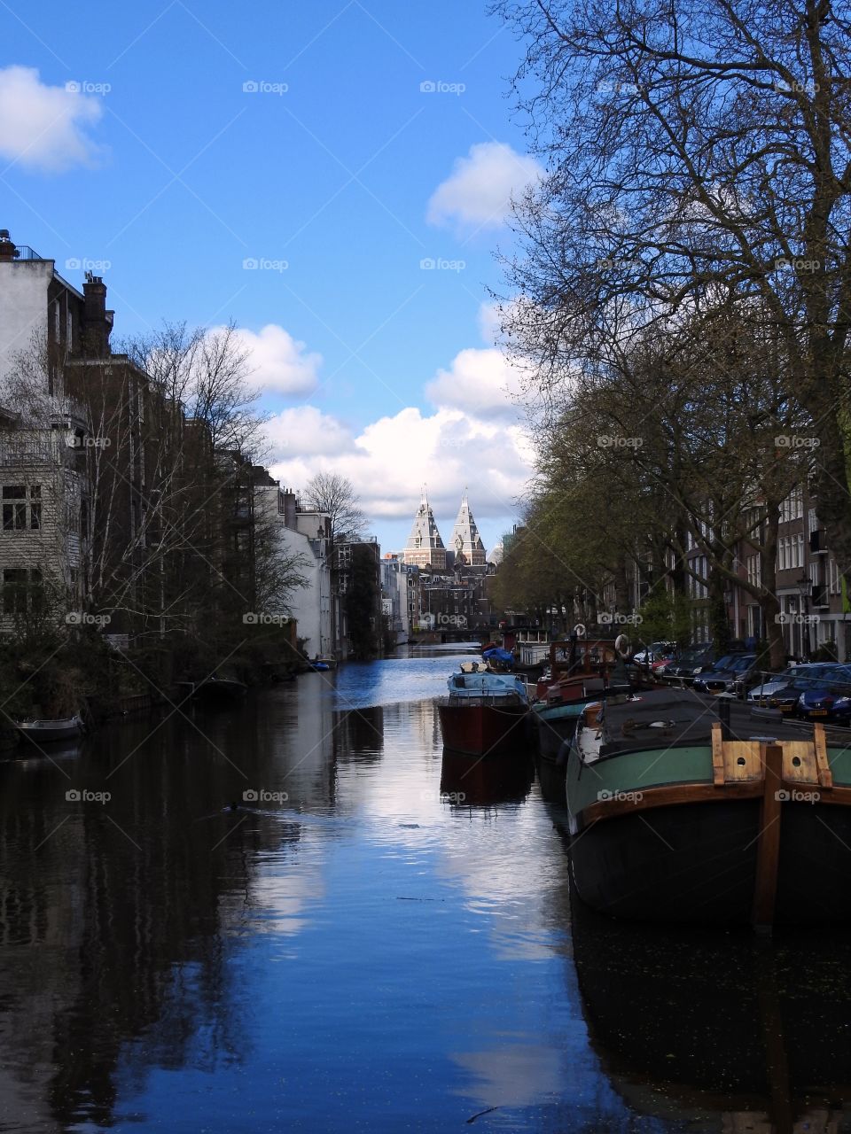 The canals of Amsterdam in the Spring