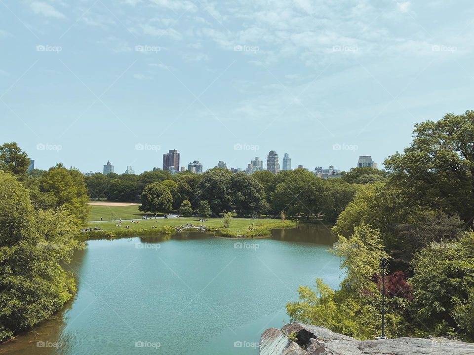 The Turtle pond and the Belvedere Castle at Central Park New York. 