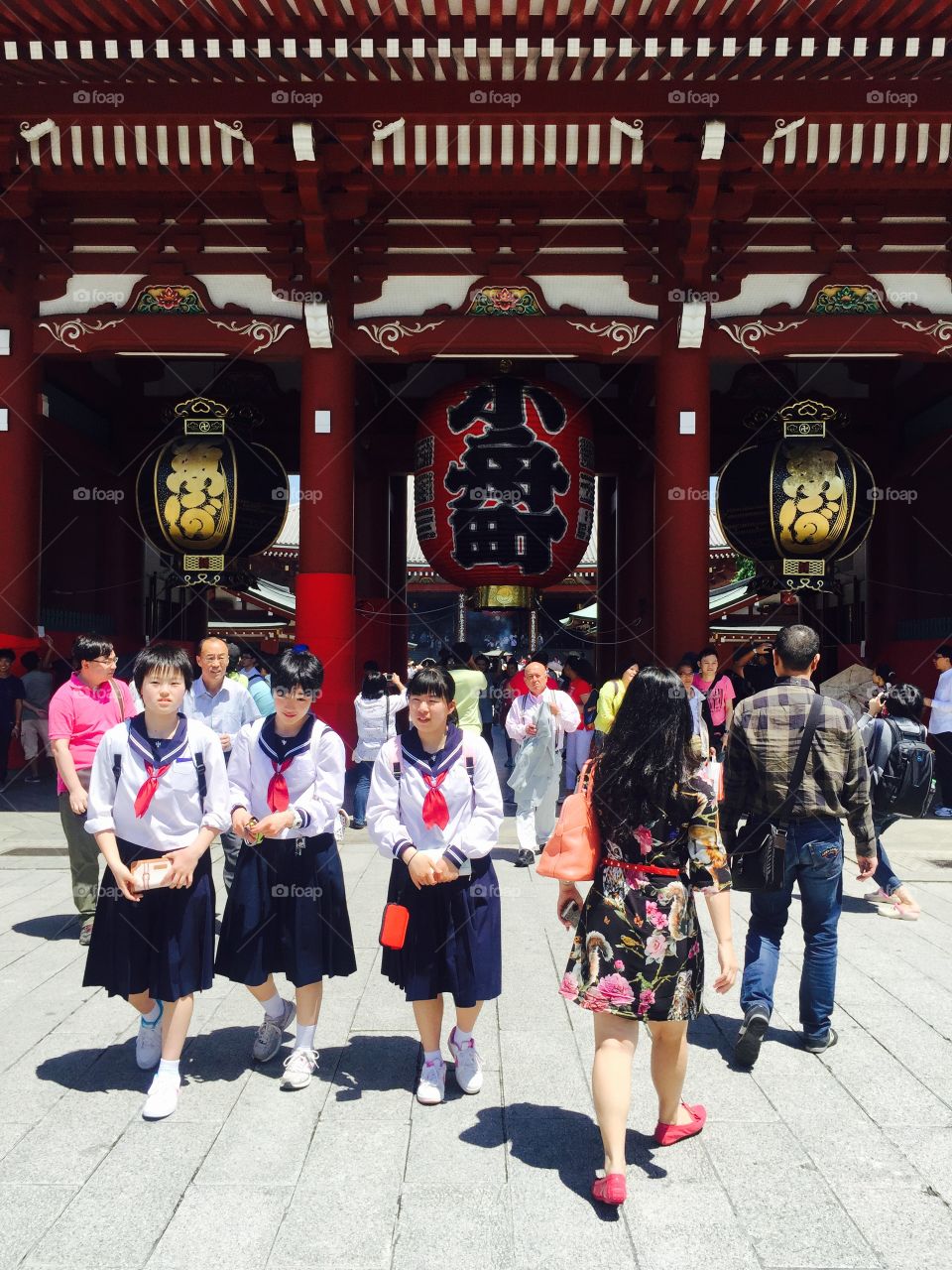 School Girls in Osakusa . Snapped whilst visiting Japan in May 2015