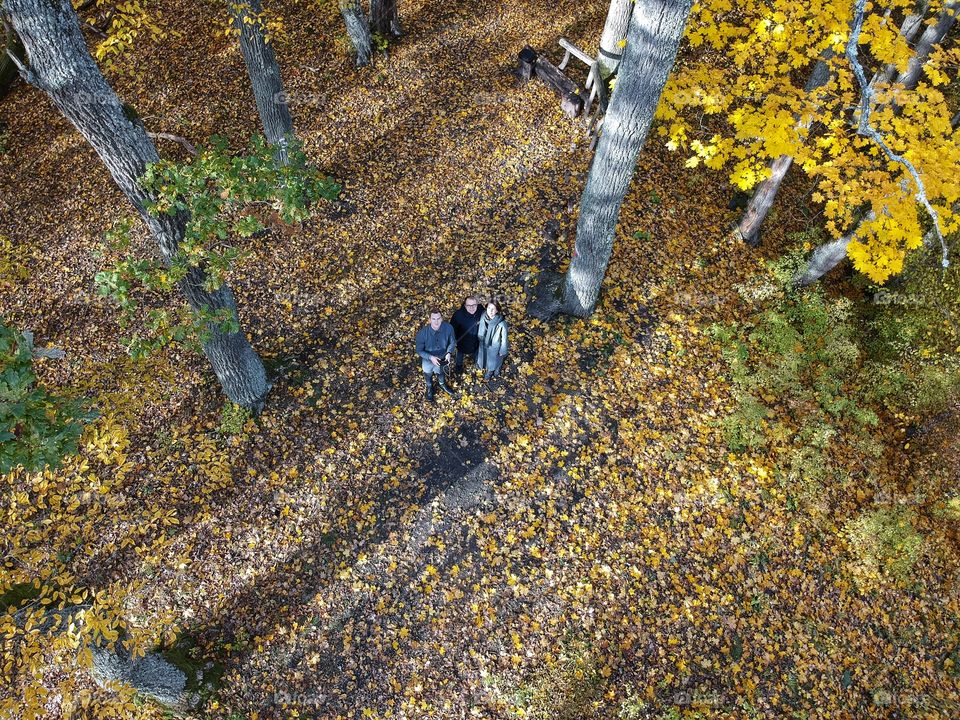 Autumn mood selfie with the family taken with the drone.