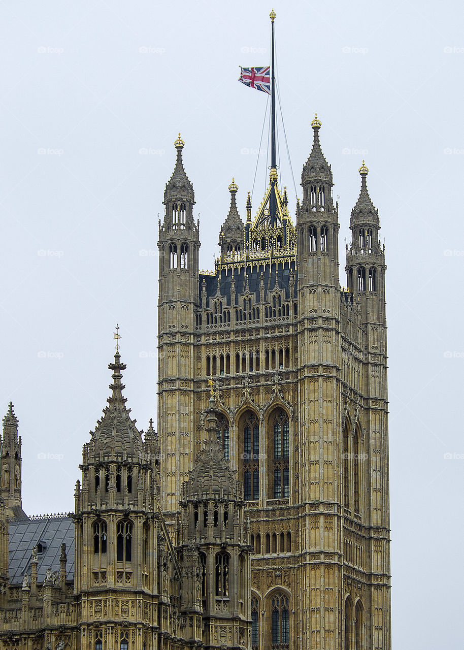 Westminster at half mast for lady thatchers funeral.