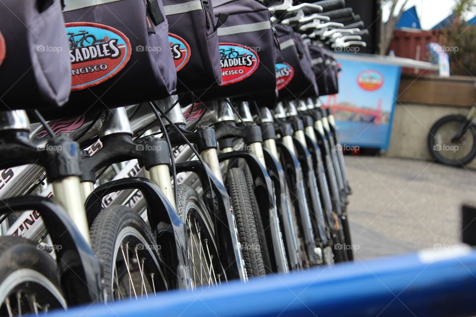 bicycle rentals keeping the body fit lined up in a row