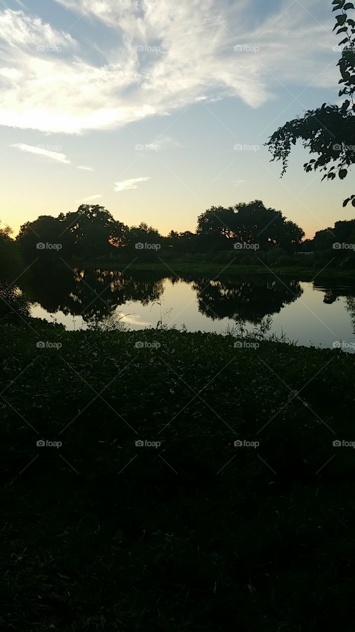 Pond
City park
Louisiana
Sun Set
Calm water