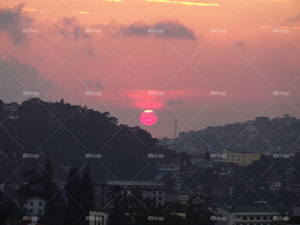 sunset . summer vacation at baguio city