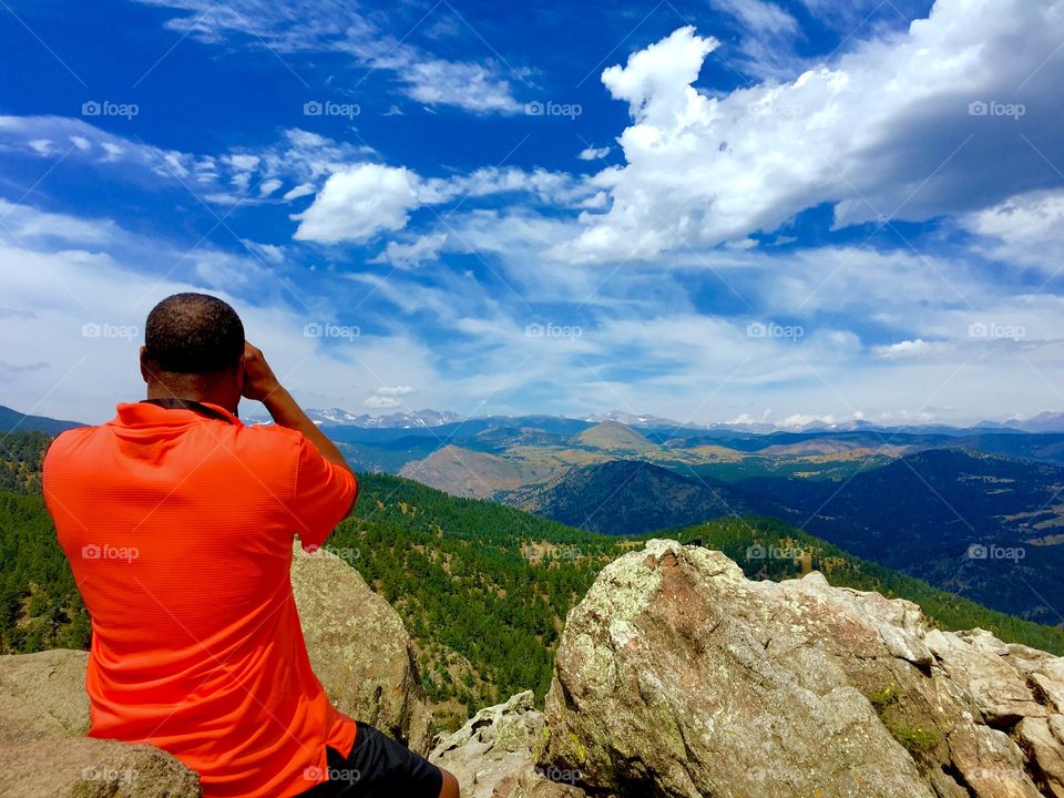 Binoculars on the mountain