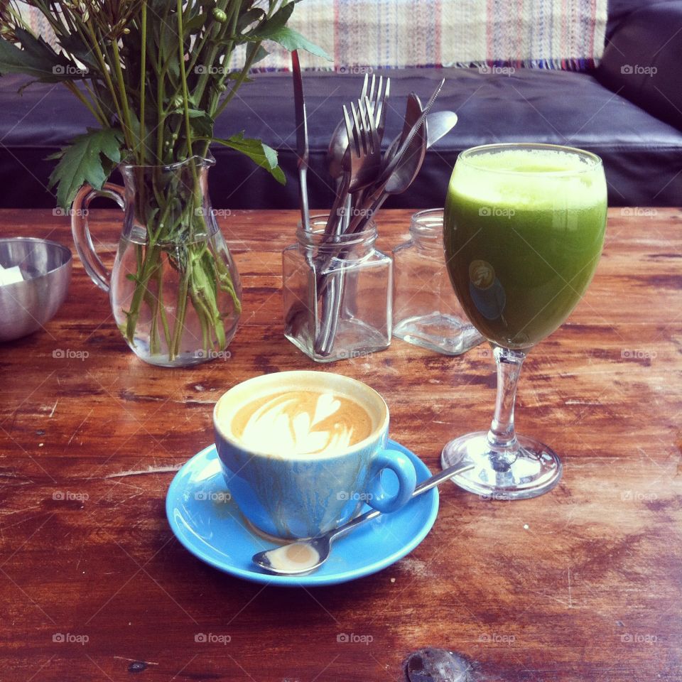 Flat White & All Things Green. Taken at Roasted Brown coffee shop in Dublin, Ireland.
