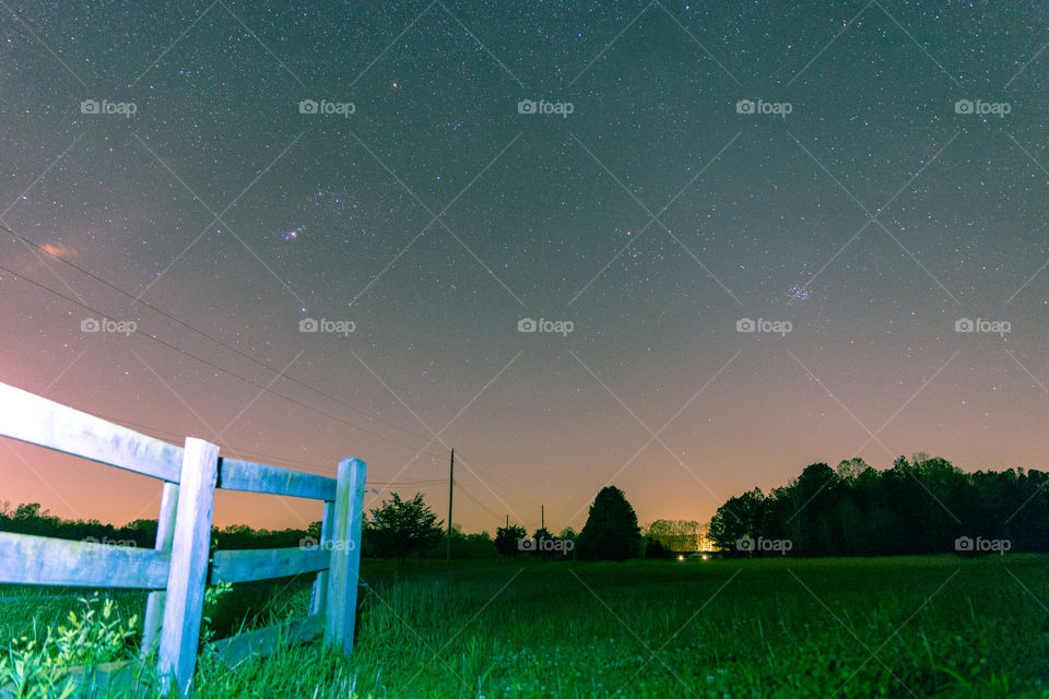 star constellations spread across the night sky in Georgia. long exposure photography