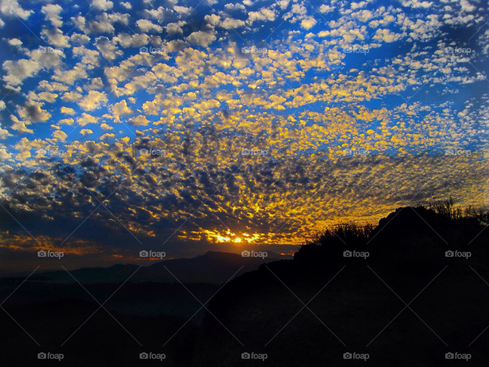sky mountain sunset clouds by katers596