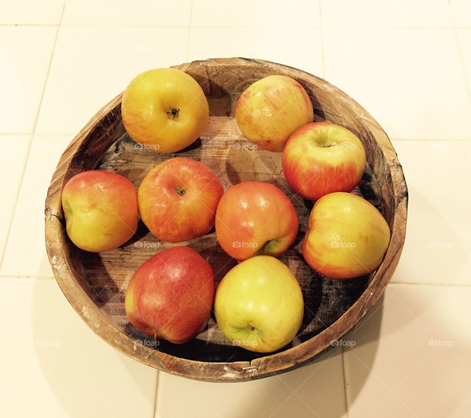 Bucket of fresh apples